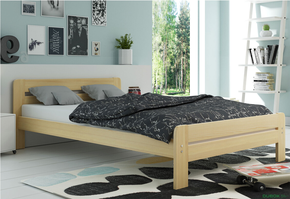 Posteľ Dallas borovica 120x200 cm s roštom, matracom - Fotografia 2 Fotografia 2 - Posteľ Dallas borovica 120x200 cm s roštom, matracom