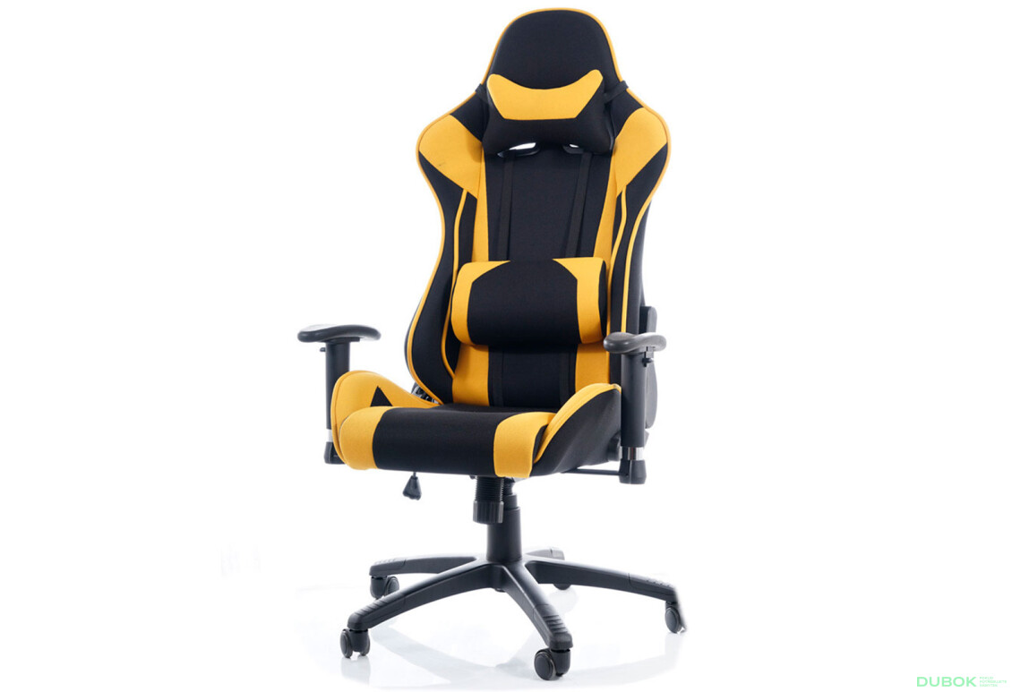 Otočné kreslo Viper čierny / žltý