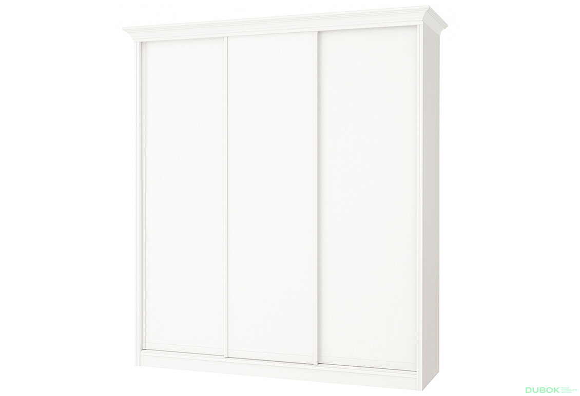 Skriňa Rim-Veneziano 3D 2.0 m biela s rímsou, fasádami DTD