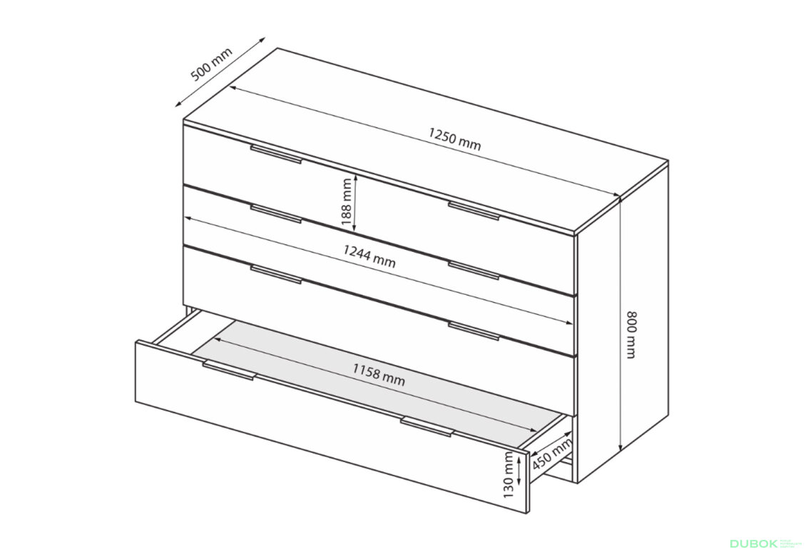 Fotografia 7 - Komoda 4š, kašmírový lesk Lori