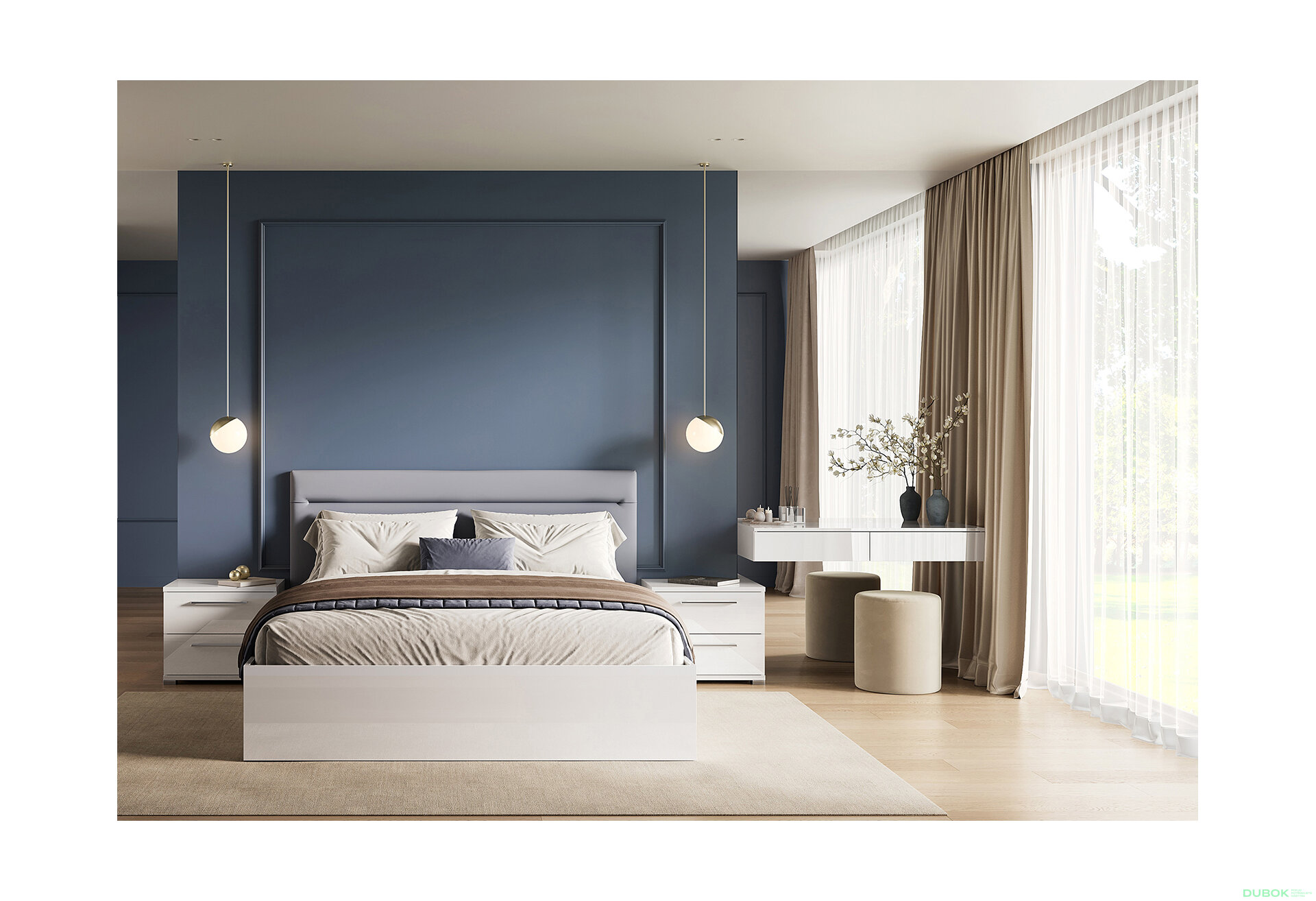 Fotografia 2 - Posteľ 1,6x2,0 s čalúneným mäkkým čelom a výklopným roštom, s rámom biely lesk Family