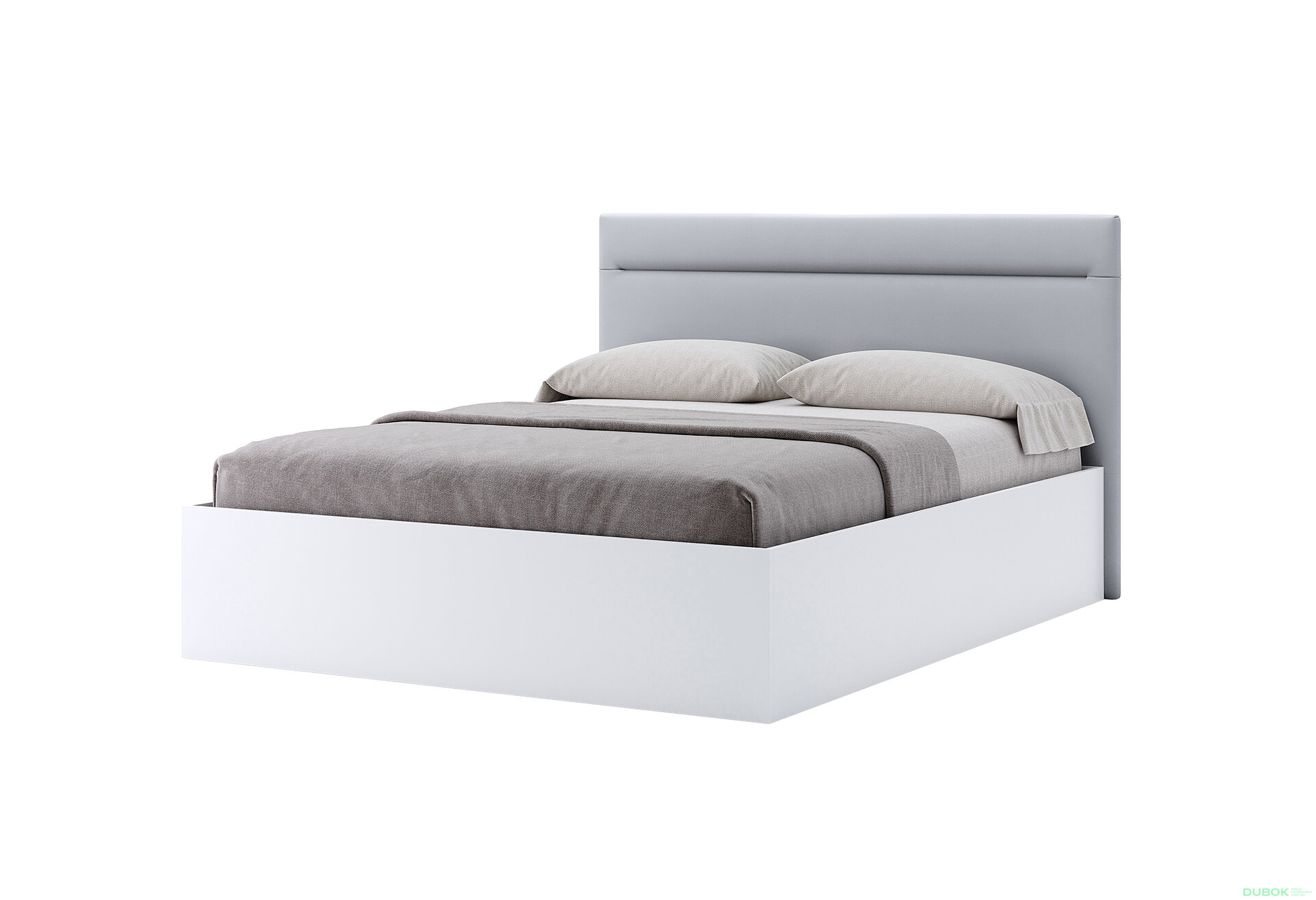 Fotografia 1 - Posteľ 1,6x2,0 s čalúneným mäkkým čelom a výklopným roštom, s rámom biely lesk Family