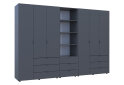 Fotografia 4 - Skriňa šesťdverová s regálom s zásuvkami Gelar 292.4 cm grafit