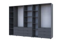 Fotografia 6 - Skriňa šesťdverová s regálom s zásuvkami Gelar 292.4 cm grafit
