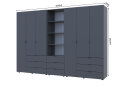 Fotografia 7 - Skriňa šesťdverová s regálom s zásuvkami Gelar 292.4 cm grafit