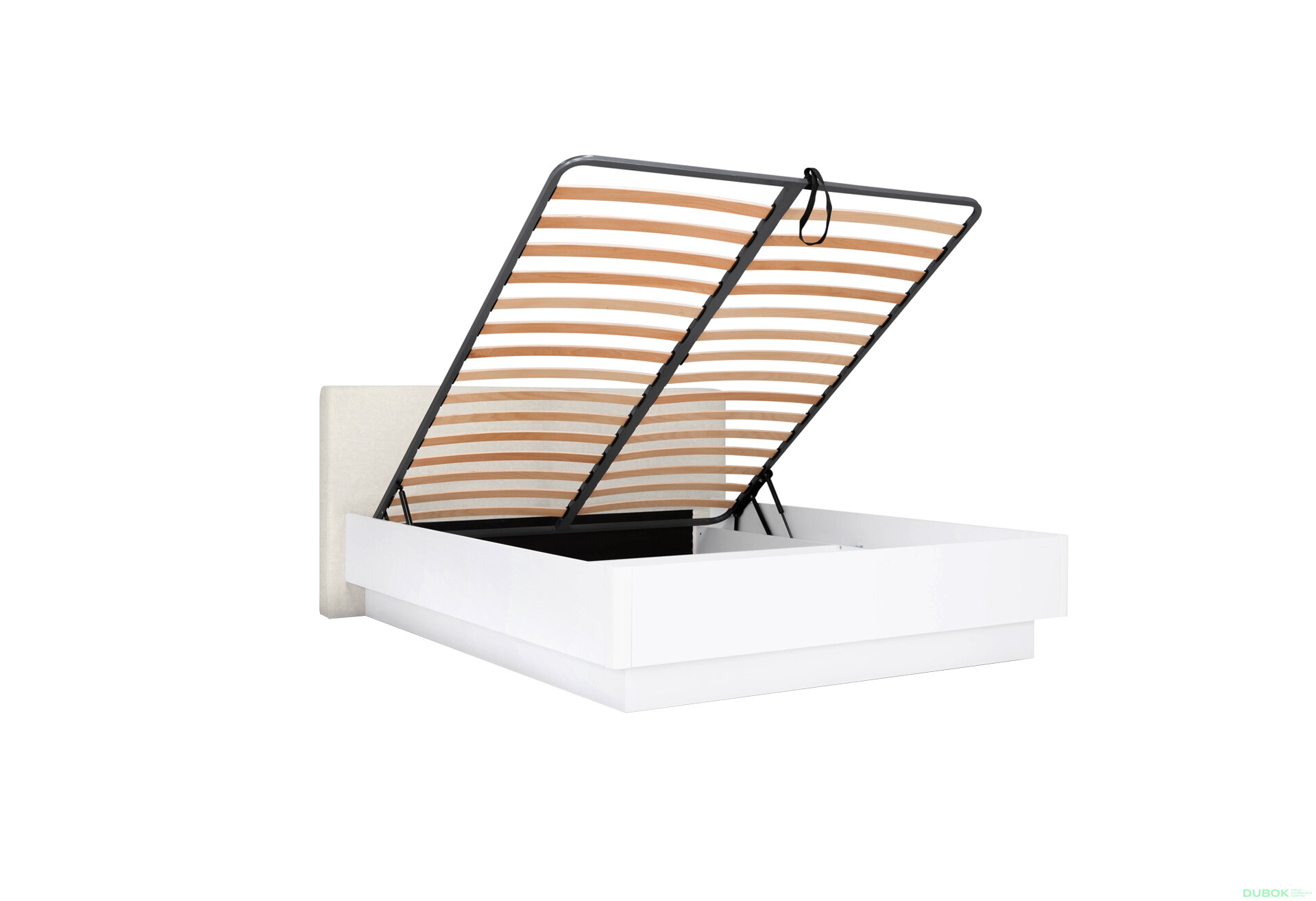 Fotografia 3 - Posteľ 180 výklopná s roštom, biely lesk Mila