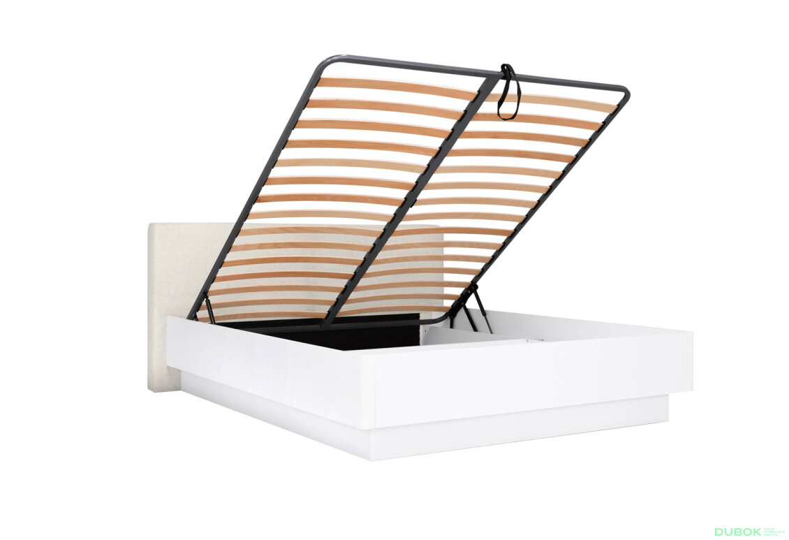 Fotografia 3 - Posteľ 180 výklopná s roštom, biely lesk Mila