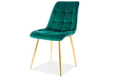 Stolička Chic Velvet zelený Bluvel 78, zlatý kov