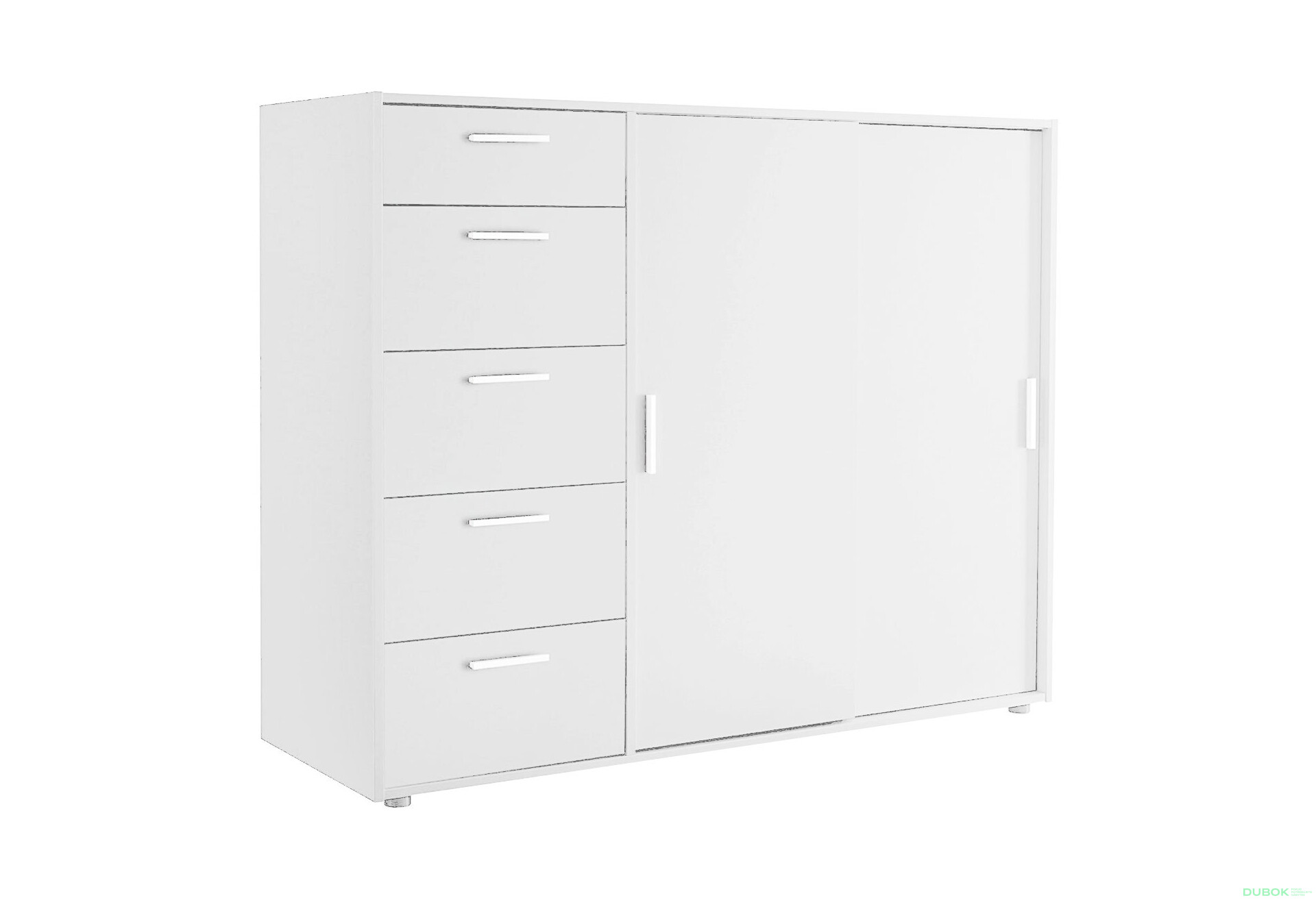 Fotografia 1 - Komoda Case 2dv 5šx (Biela)