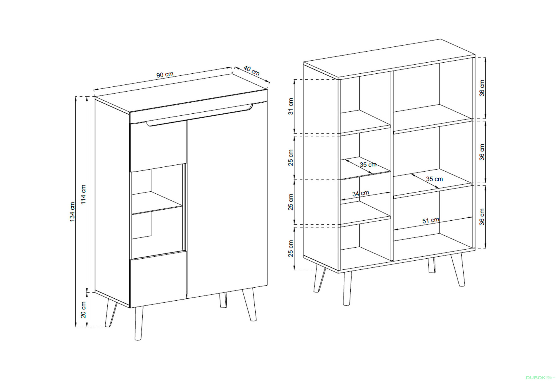 Vitrína NWT90 Nordi biela / biely lesk - Fotografia 3 Fotografia 3 - Vitrína NWT90 Nordi biela / biely lesk