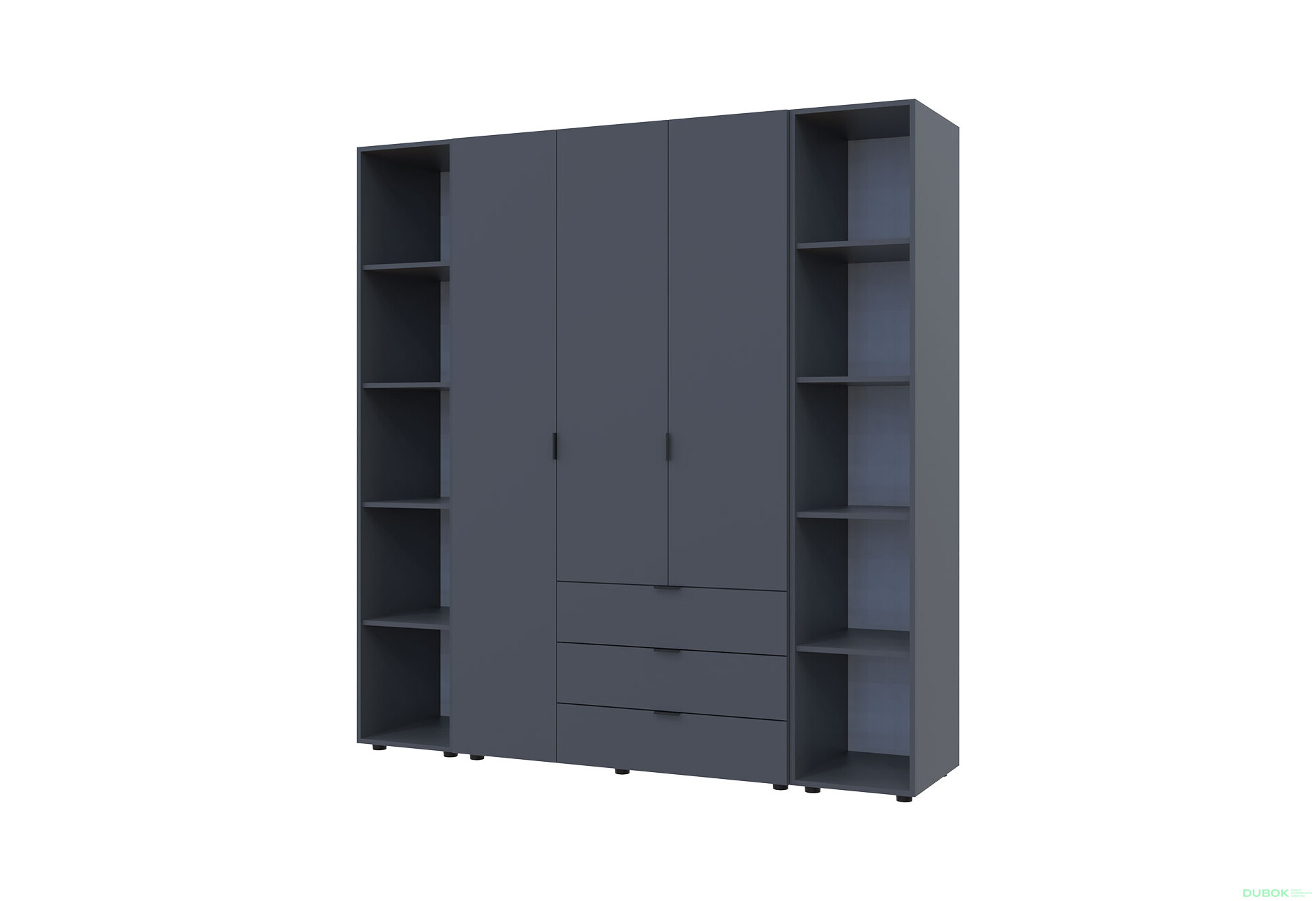 Skriňa trojdverová s 2 regálmi Gelar 192.6 cm Grafit - Fotografia 1 Fotografia 1 - Skriňa trojdverová s 2 regálmi Gelar 192.6 cm Grafit