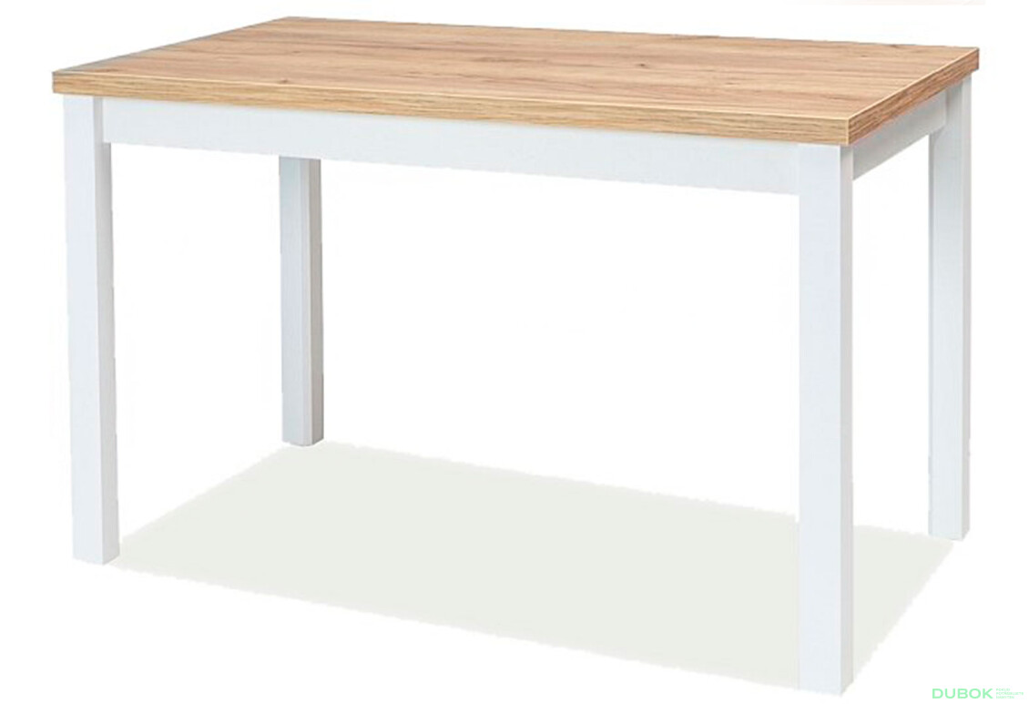 Stôl Adam 100x60 dub zlatý craft / biely mat