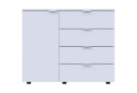 Komoda s dvierkami a 4 zásuvkami GC1 100 cm Gelar Biela - Fotografia 2 Fotografia 2 - Komoda s dvierkami a 4 zásuvkami GC1 100 cm Gelar Biela