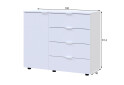 Komoda s dvierkami a 4 zásuvkami GC1 100 cm Gelar Biela - Fotografia 4 Fotografia 4 - Komoda s dvierkami a 4 zásuvkami GC1 100 cm Gelar Biela