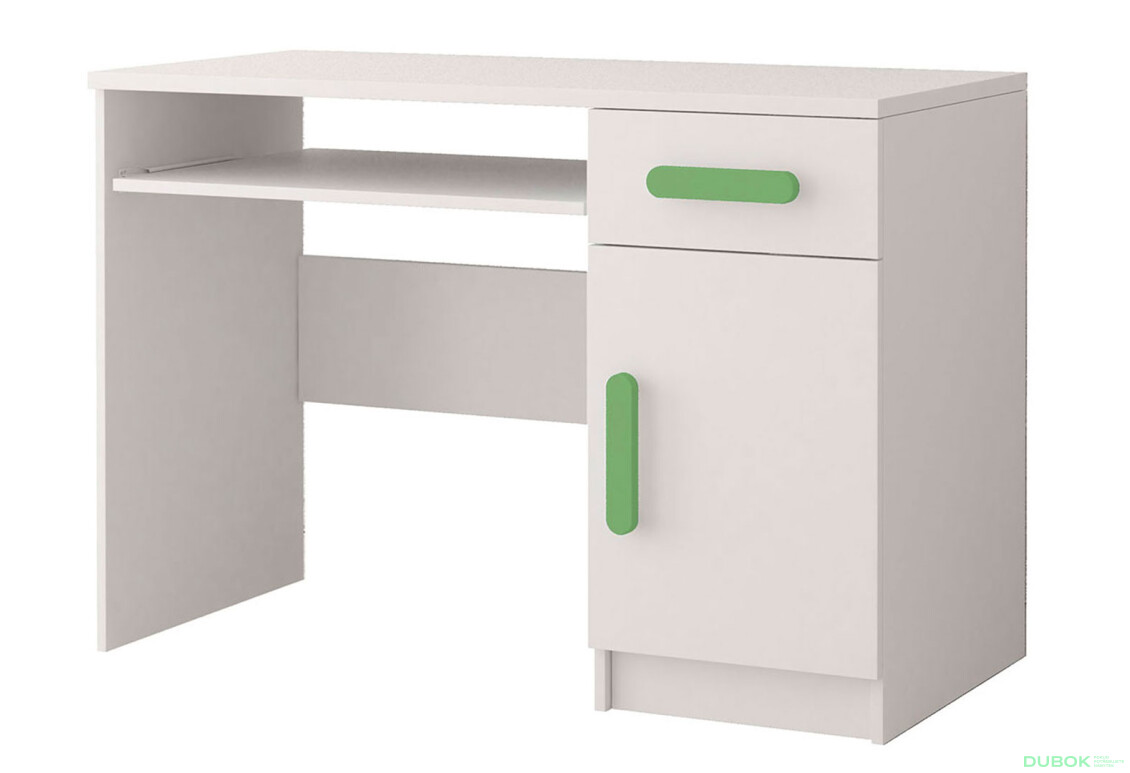 Písací stôl Šmyk biela, úchytky lemon Idczak meble