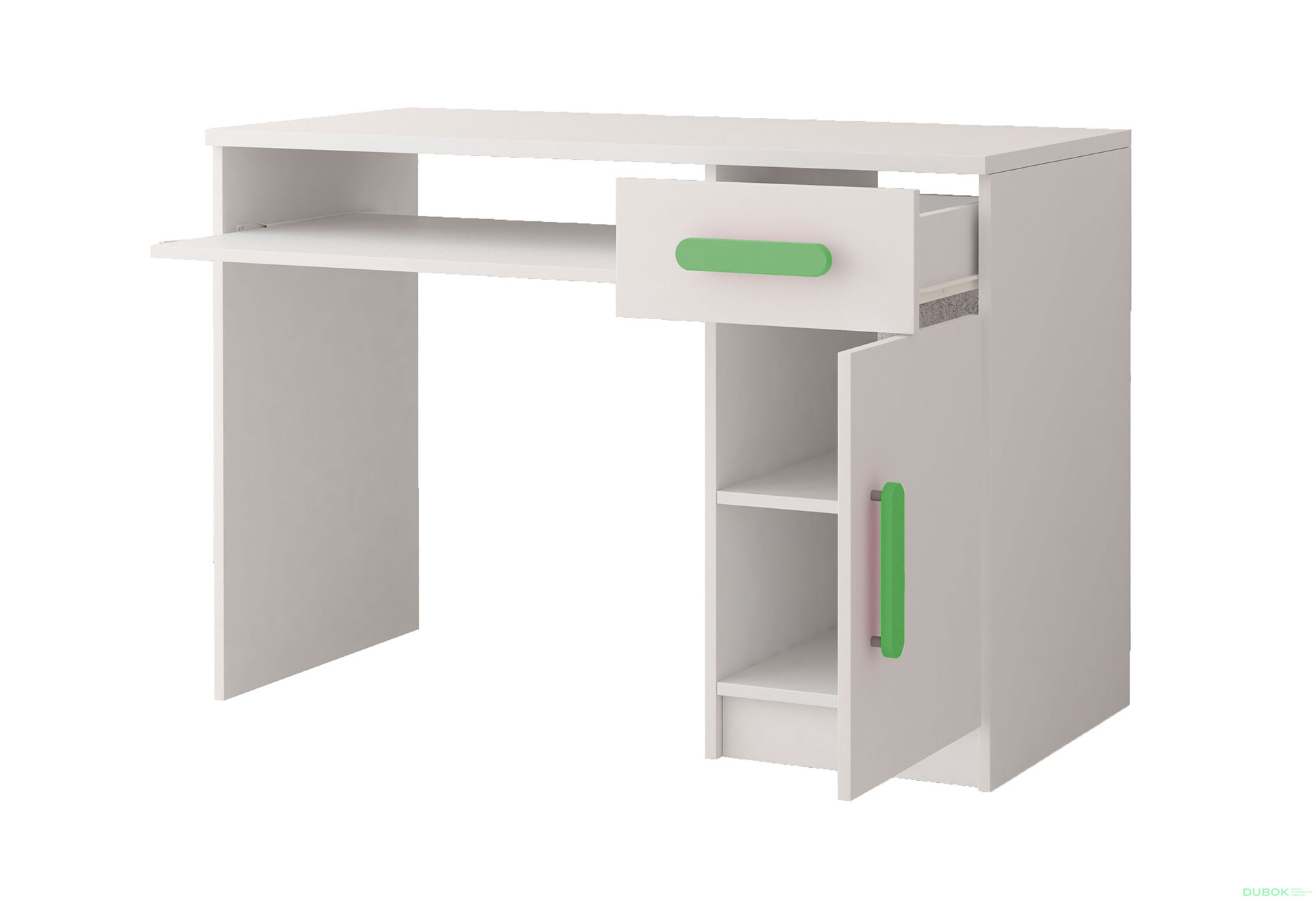 Fotografia 2 - Písací stôl Šmyk biela, úchytky lemon Idczak meble