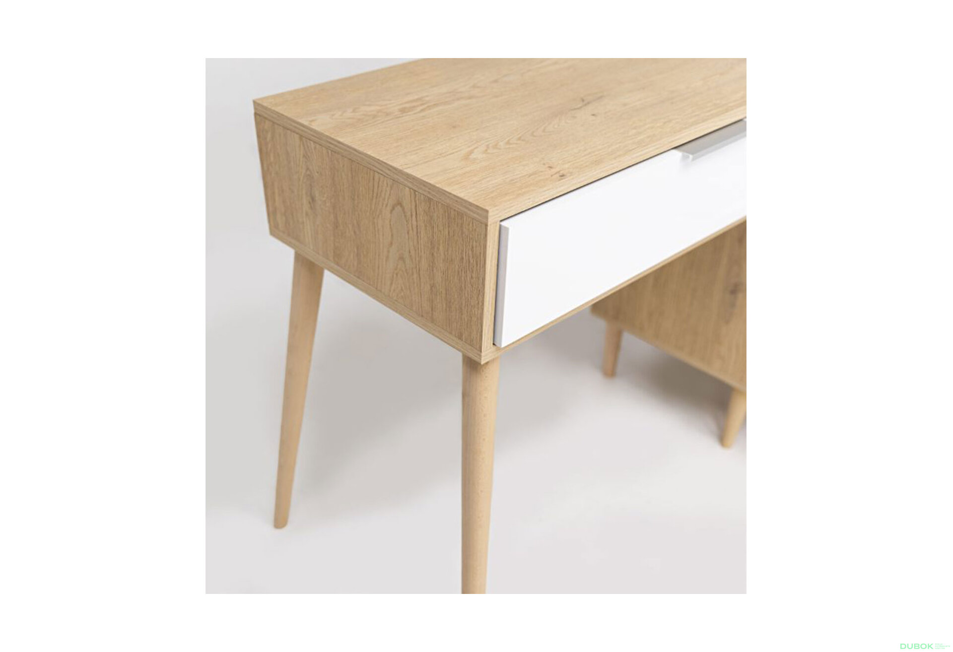 Fotografia 6 - Toaletný stolík 5-dielny lesklý biely / dub cremona Olívia