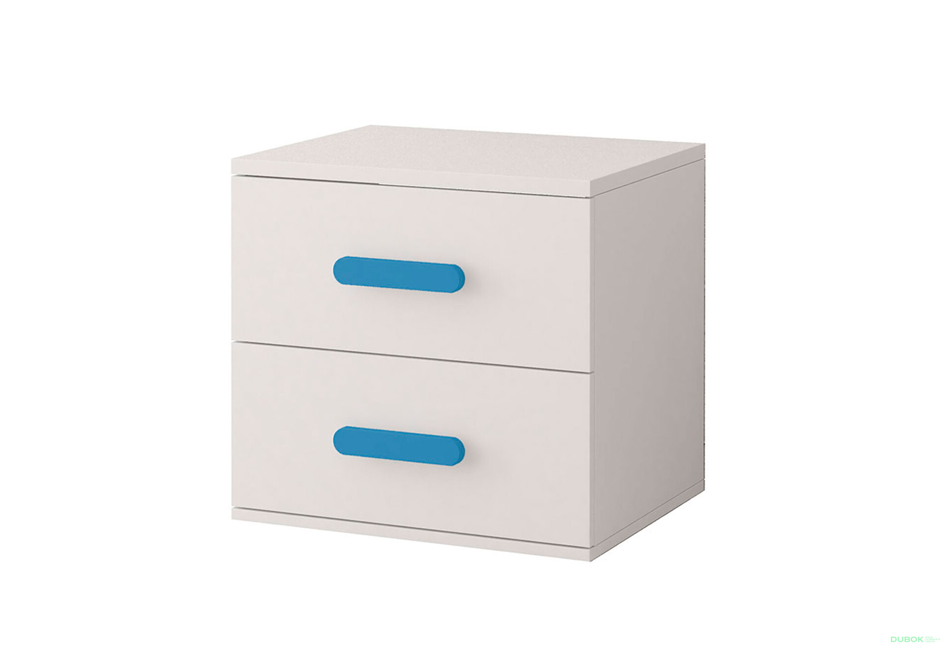 Fotografia 1 - Nočný stolík Šmyk biela, úchytky nebeský Idczak meble