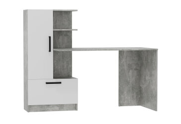 Počítačový stôl Standard, industriál / nymfea alba, ľavá montáž