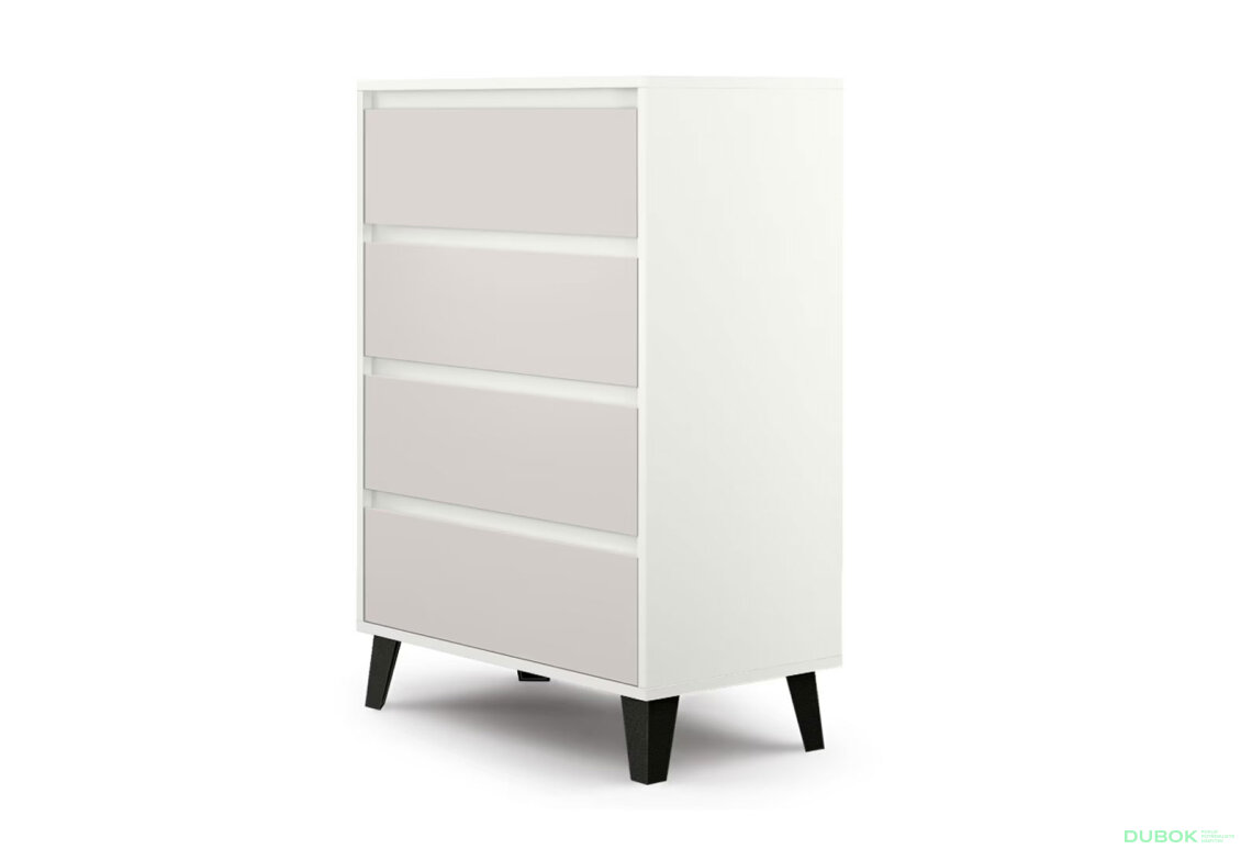 Fotografia 3 - Komoda Borg 4s/70 biela / kašmír