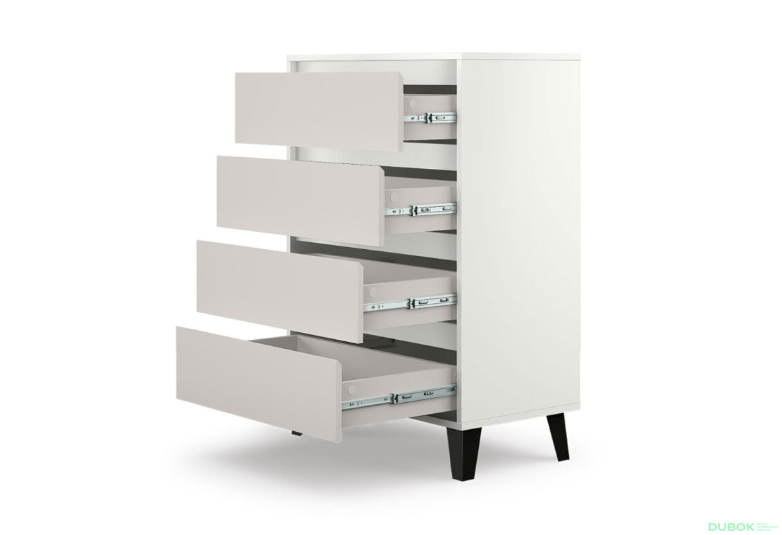 Fotografia 4 - Komoda Borg 4s/70 biela / kašmír