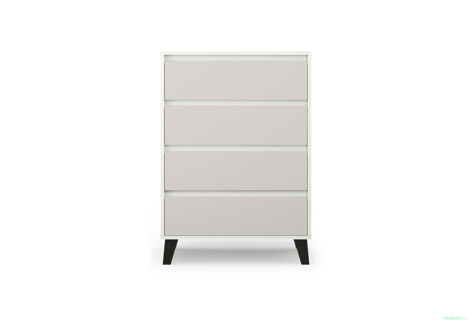 Fotografia 1 - Komoda Borg 4s/70 biela / kašmír