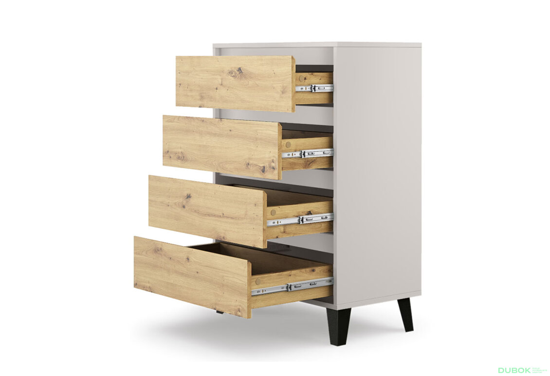 Fotografia 4 - Komoda Borg 4s/70 kašmír / dub artisan