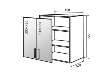 V6 Vitrínová skriňa 2D 60 Flet Lux