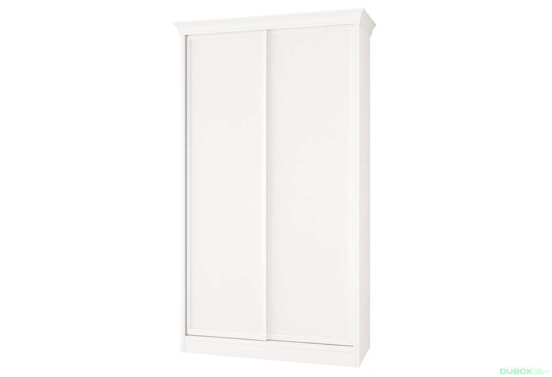 Skriňa Rim-Veneziano 2D 1,1 m biela s rímsou, fasádami DTD