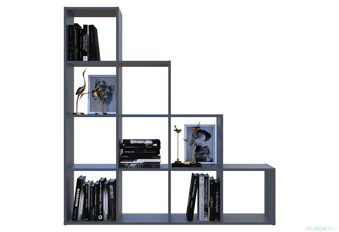 Regál otvorený Step 4х4 136.2х28.8х140.7 grafit - Fotografia 5 Fotografia 5 - Regál otvorený Step 4х4 136.2х28.8х140.7 grafit