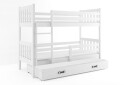 Poschodová posteľ Carino pre tri osoby biele, zásuvka biela 80x190 cm s roštom, matracom - Fotografia 1 Fotografia 1 - Poschodová posteľ Carino pre tri osoby biele, zásuvka biela 80x190 cm s roštom, matracom