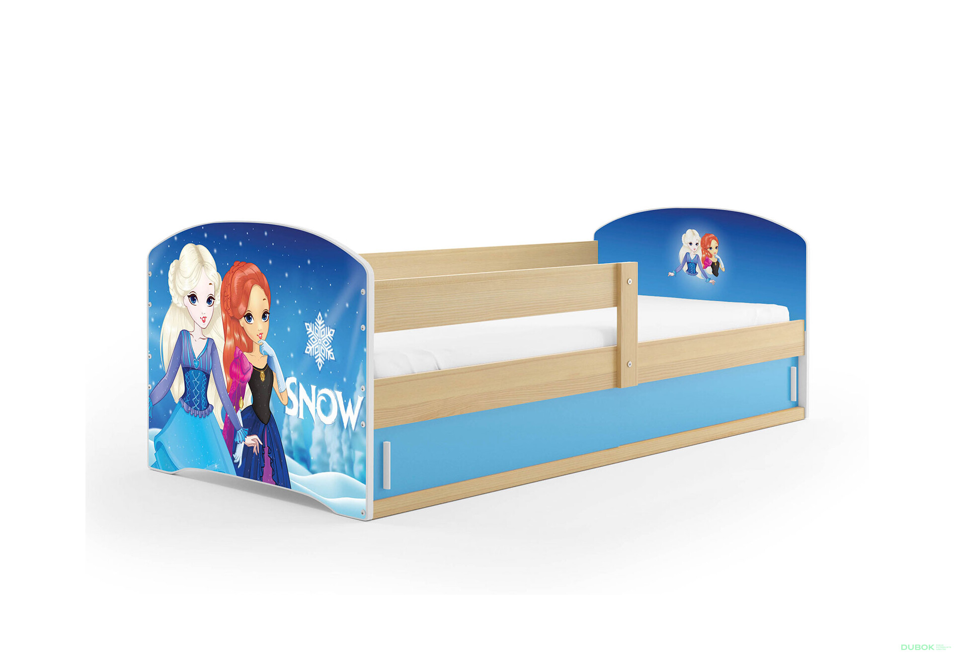 Fotografia 1 - Posteľ Luki 1 borovica Frozen 80x160 cm s roštom, matracom