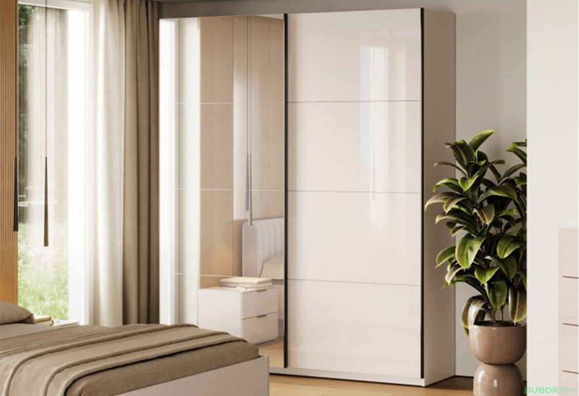 Fotografia 2 - Skriňa s posuvnými dverami 1.5х2.4m (Dvere kašmírový lesk/Zrkadlo) Lori