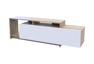 TV stolík U2 dub sonoma / biely drevotrieska 160x38x48