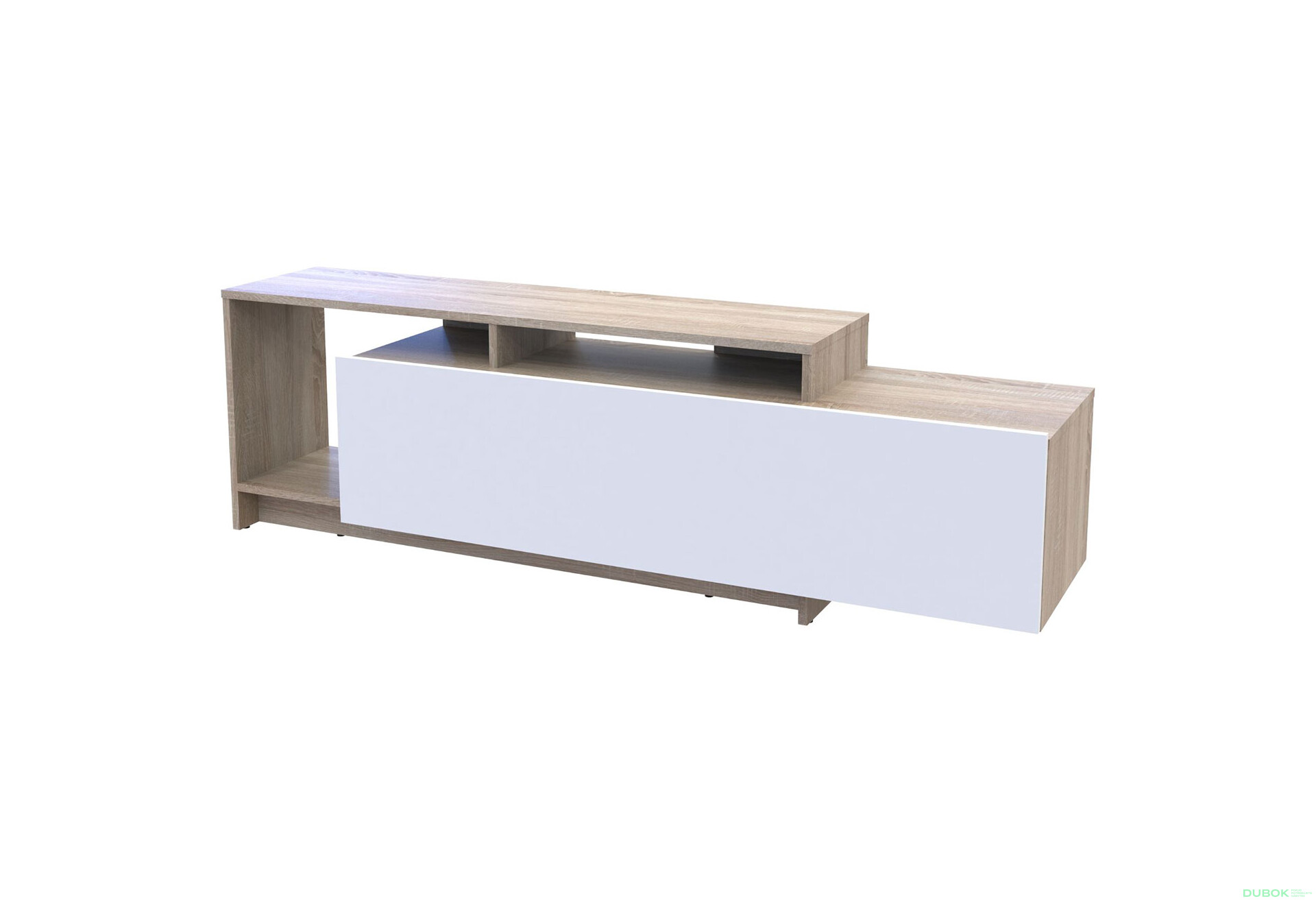 Fotografia 1 - TV stolík U2 dub sonoma / biely drevotrieska 160x38x48
