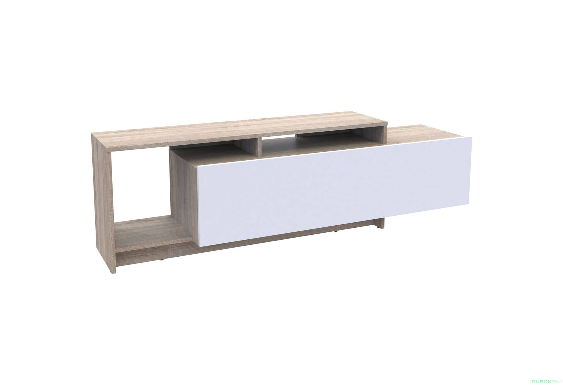 Fotografia 5 - TV stolík U2 dub sonoma / biely drevotrieska 160x38x48