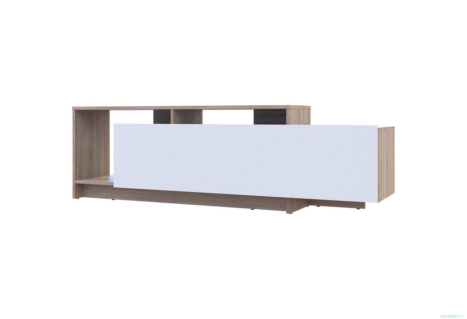 Fotografia 7 - TV stolík U2 dub sonoma / biely drevotrieska 160x38x48