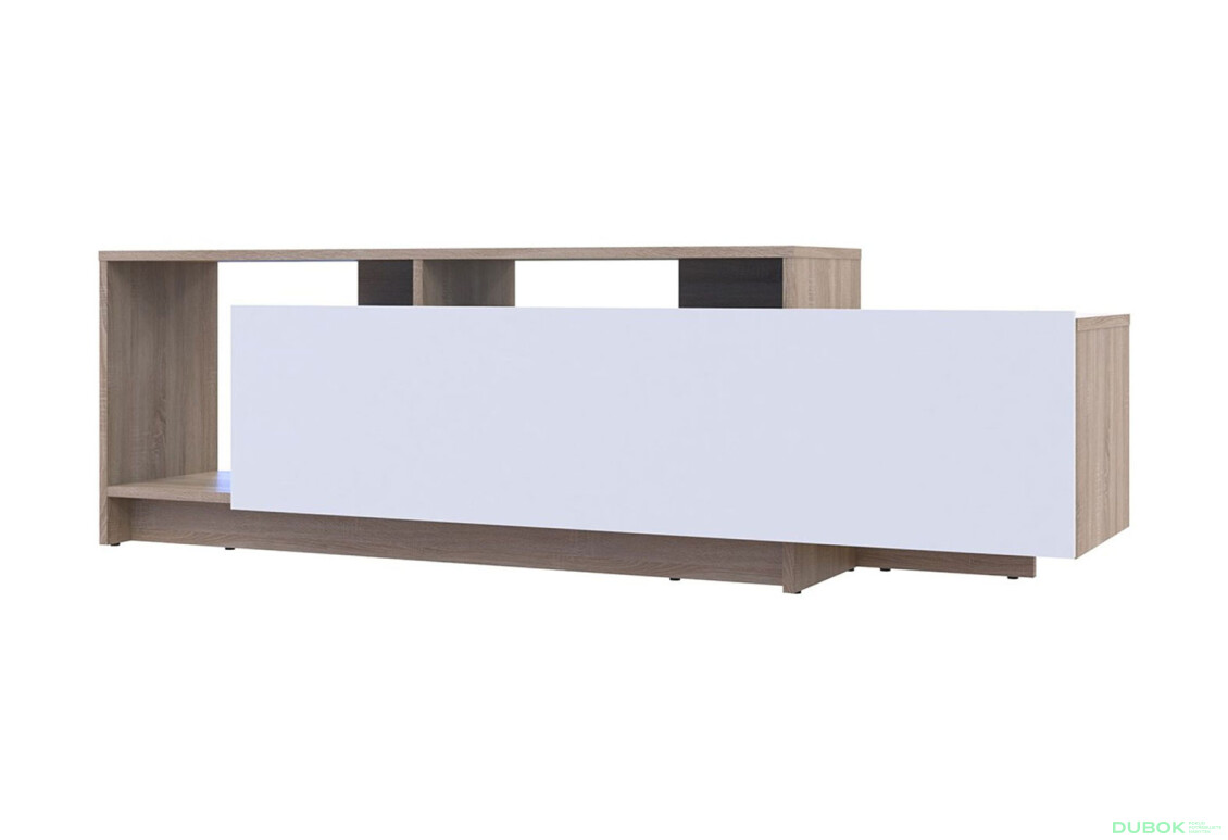 Fotografia 7 - TV stolík U2 dub sonoma / biely drevotrieska 160x38x48