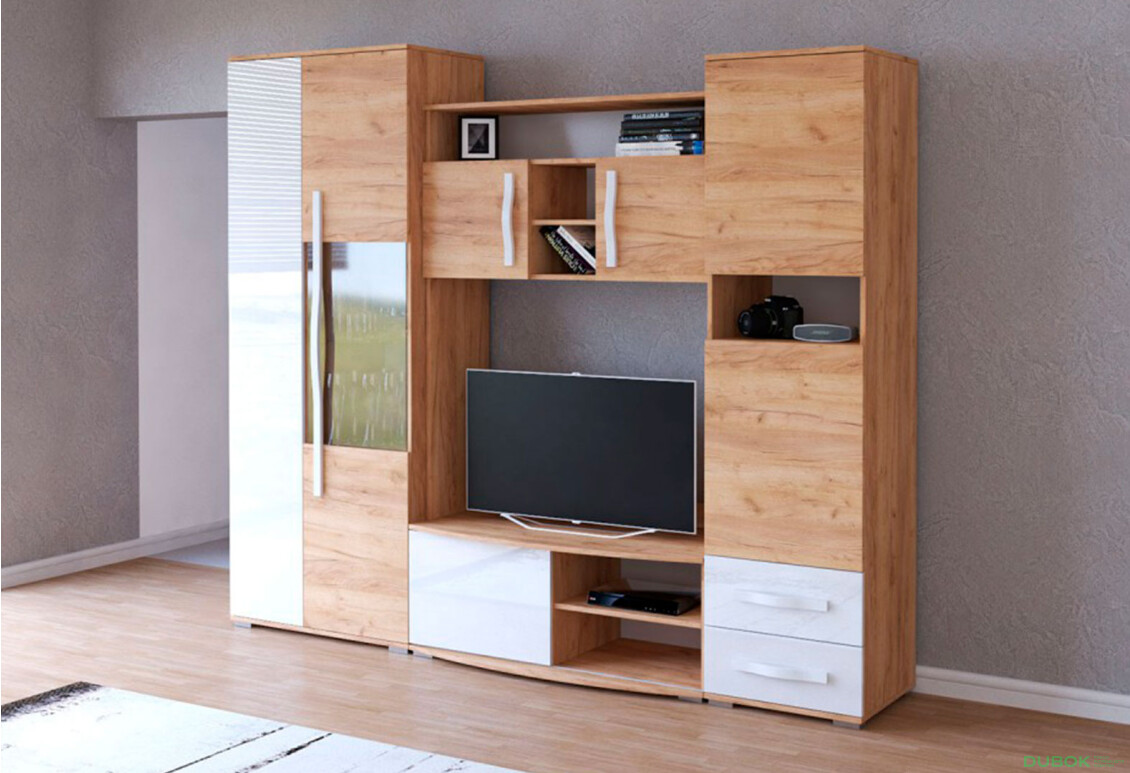 Laura mini dub craft zlatý / biely lesk