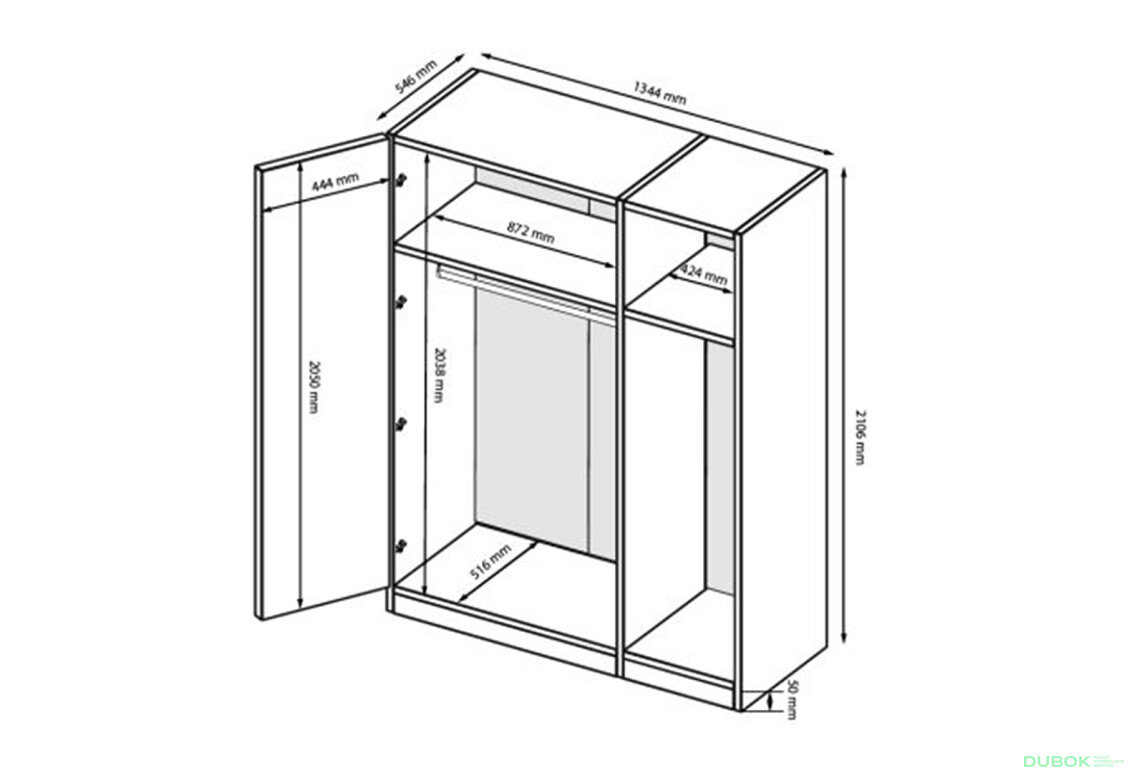 Fotografia 8 - Skriňa 3D so zrkadlom, kašmírový lesk Lori