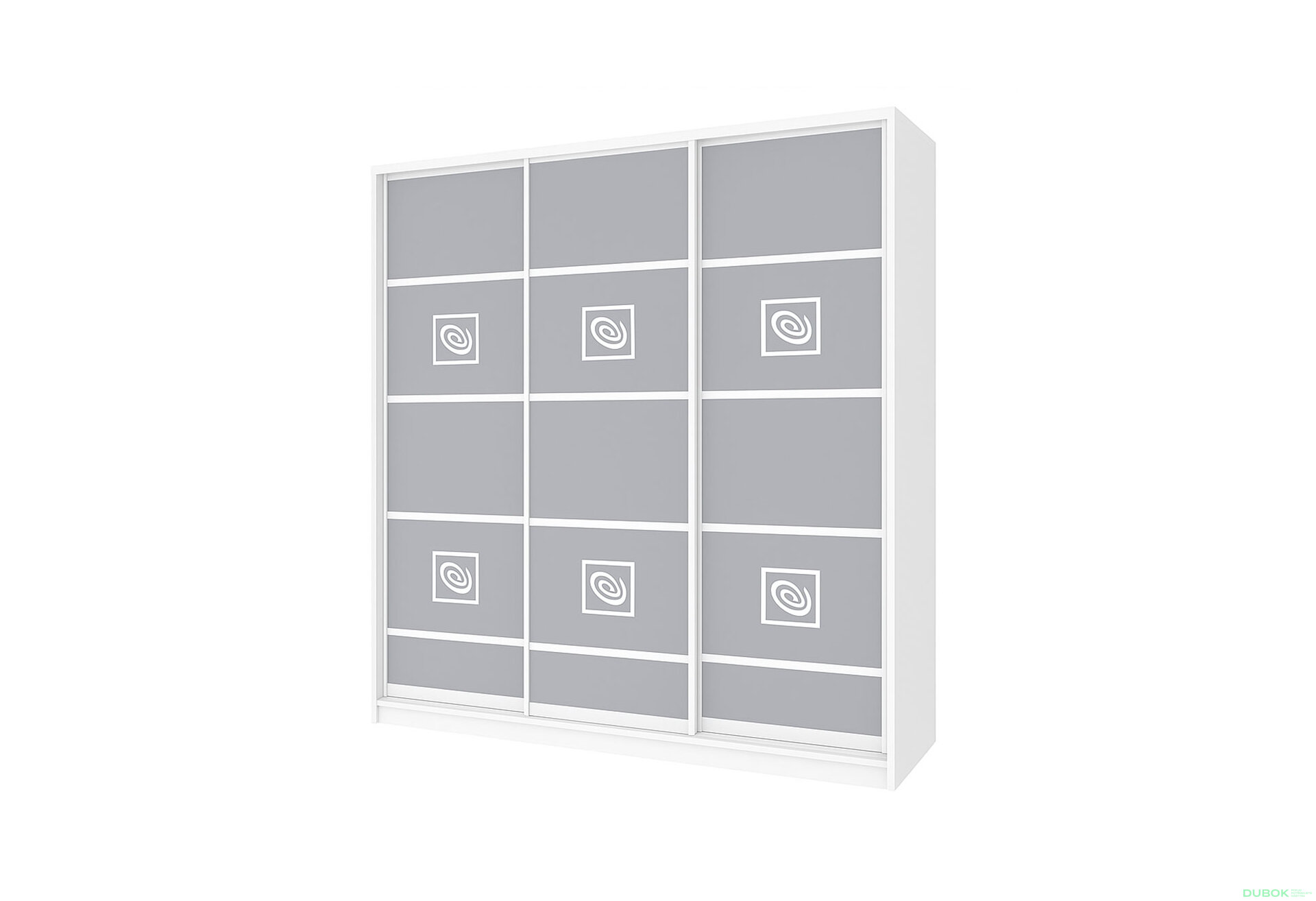 Fotografia 1 - Skriňa Rim-Veneziano 3D 2.0 m s umeleckým matovaním na zrkadle 0378, biela