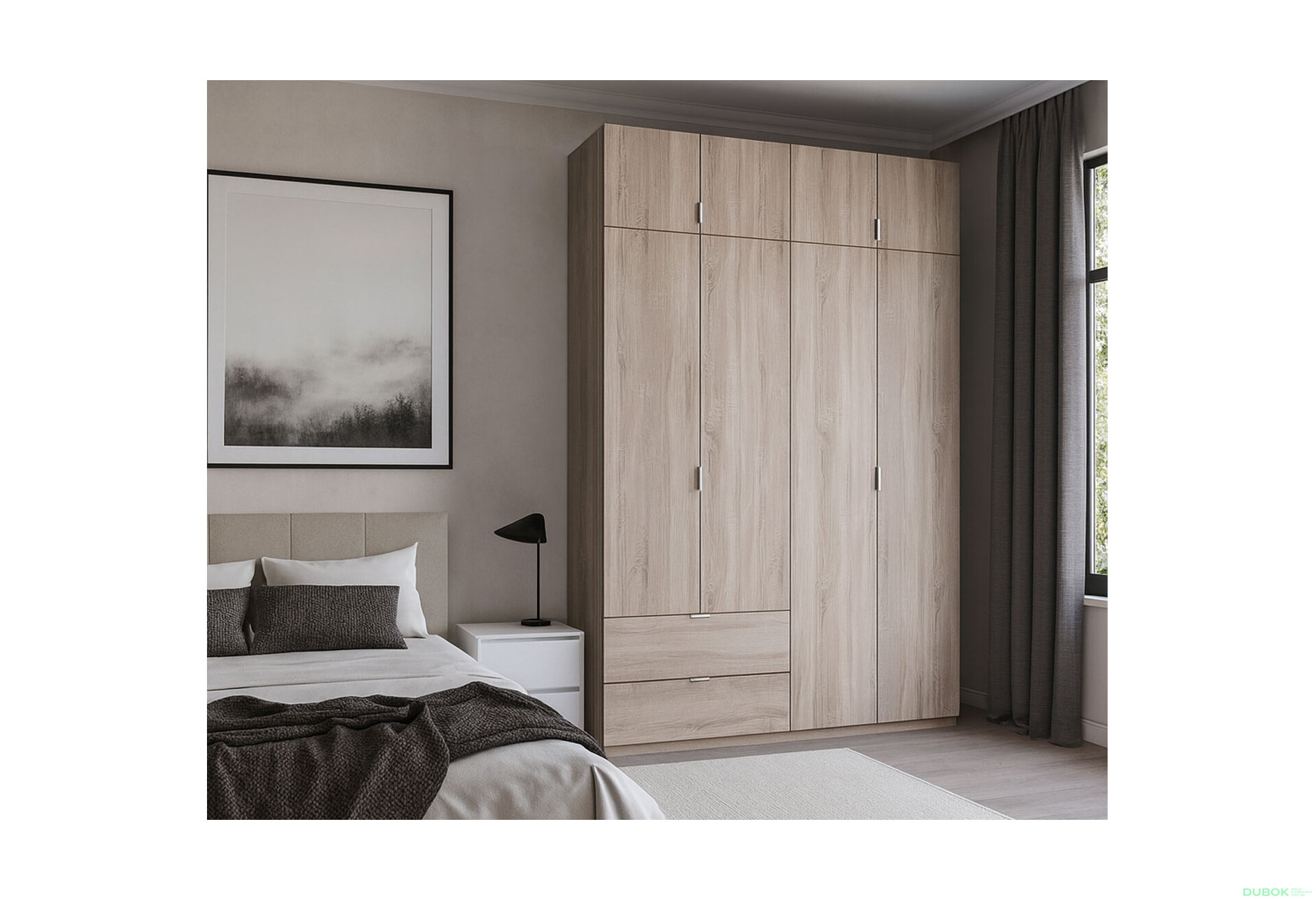 Fotografia 10 - Skriňa štvordverová Lukas 180x50x240 cm dub sonoma