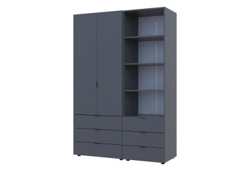 Skriňa 2D s regálom s zásuvkami Gelar 137.5 cm grafit