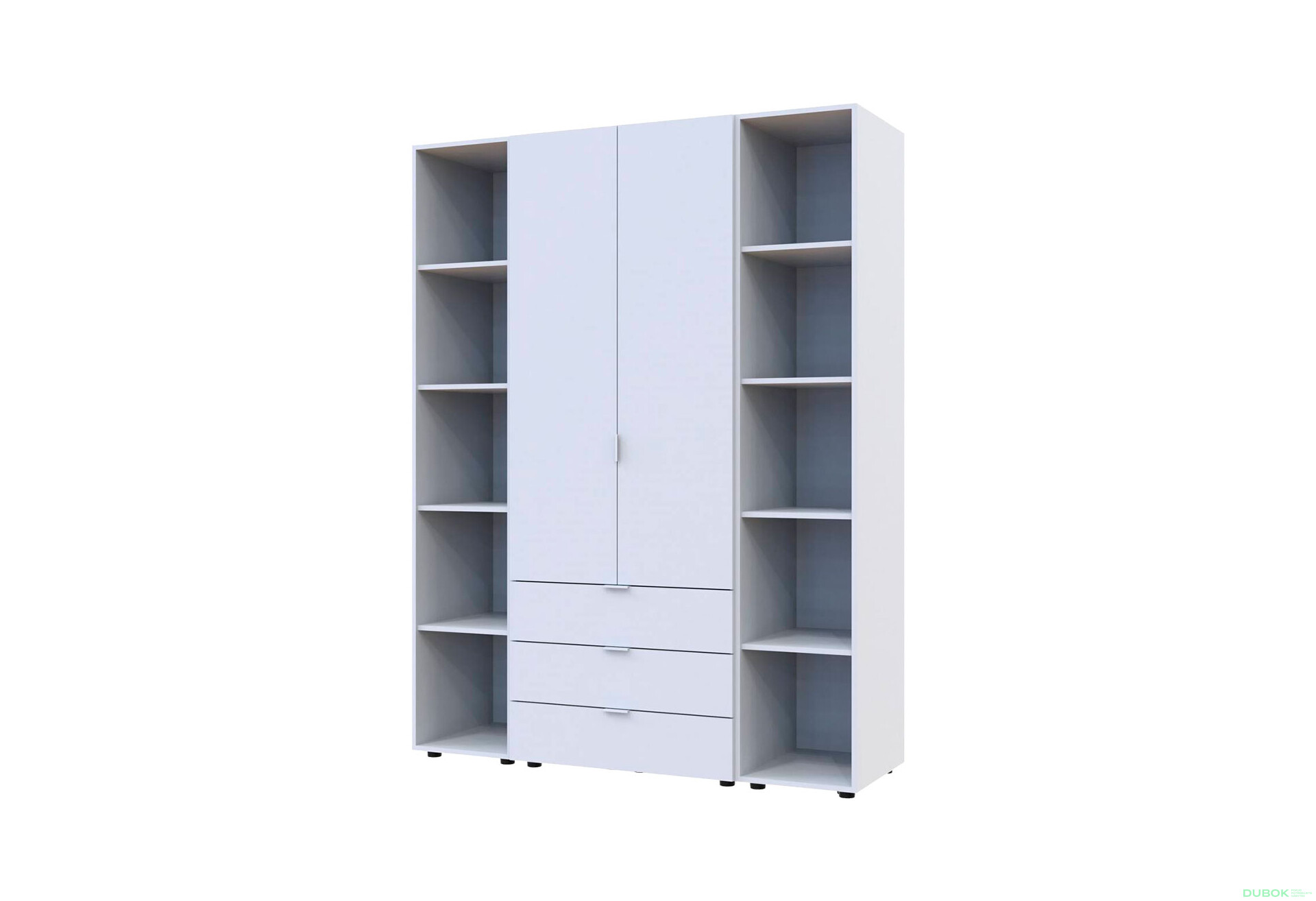 Skriňa dvojdverová s 2 regálmi Gelar 153.9 cm Biela - Fotografia 1 Fotografia 1 - Skriňa dvojdverová s 2 regálmi Gelar 153.9 cm Biela