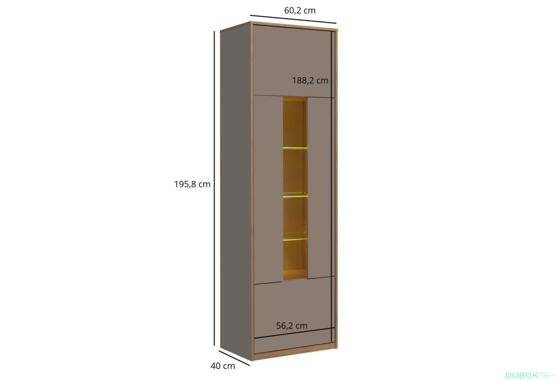 Fotografia 6 - Vitrína 1w sivý kubanit Complex
