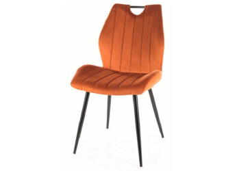 Stolička Arco Velvet škorica Bluvel 4215, matná čierna kov