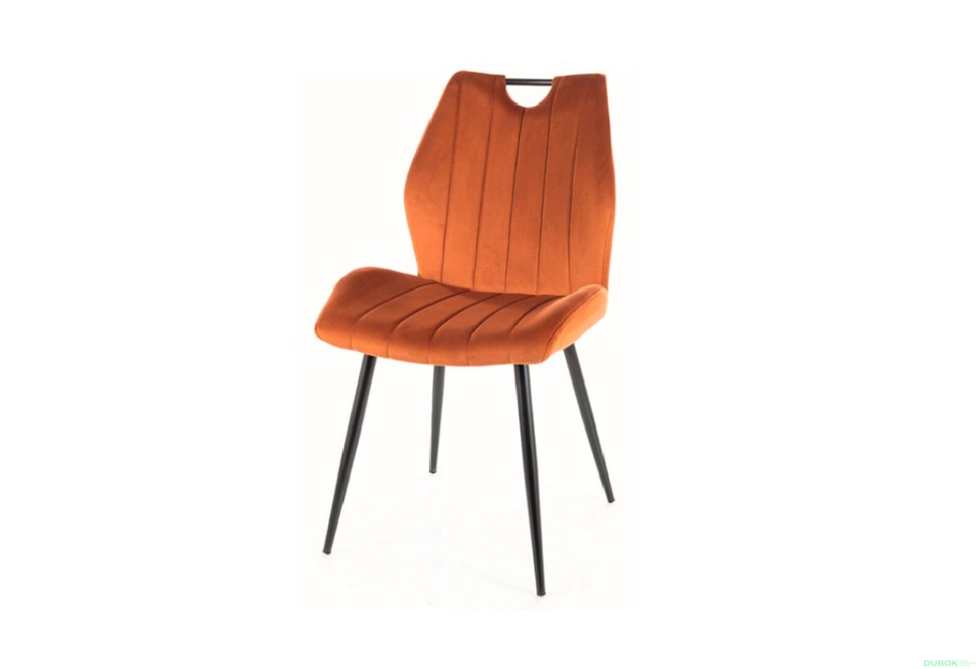Stolička Arco Velvet škorica Bluvel 4215, matná čierna kov - Fotografia 1 Fotografia 1 - Stolička Arco Velvet škorica Bluvel 4215, matná čierna kov
