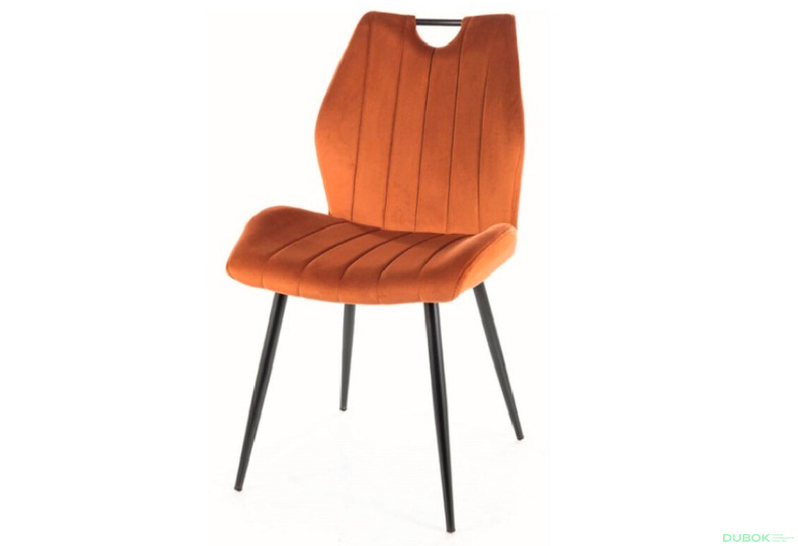 Stolička Arco Velvet škorica Bluvel 4215, matná čierna kov