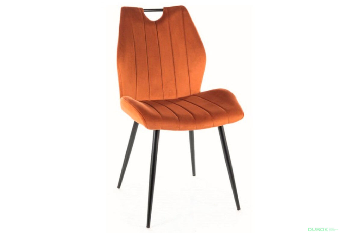 Fotografia 3 - Stolička Arco Velvet škorica Bluvel 4215, matná čierna kov