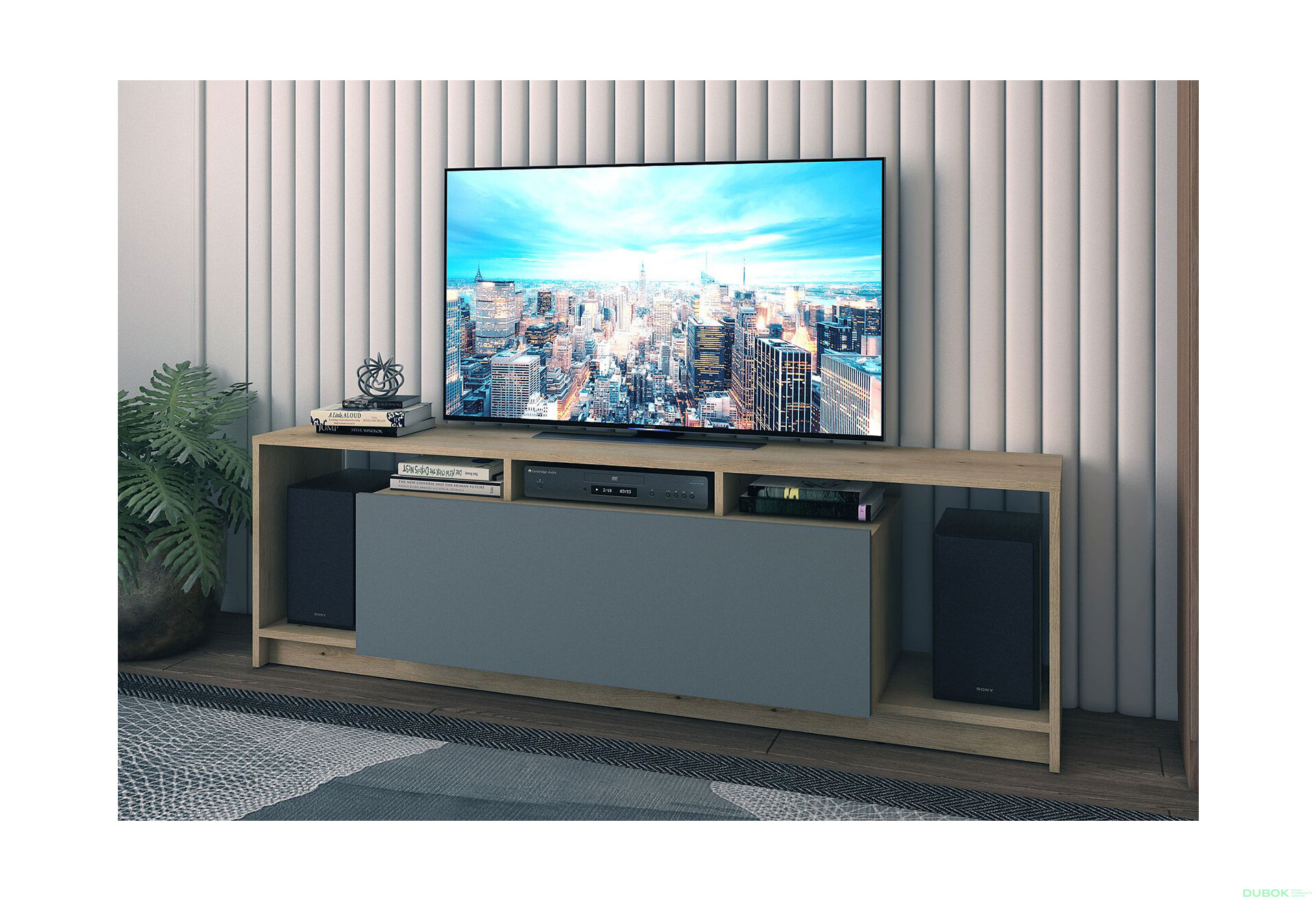 Fotografia 6 - TV stolík U1 tajo / grafit drevotrieska 160x38x48